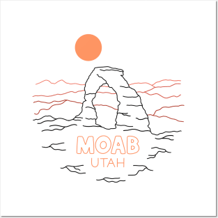 Moab Utah Line Art Posters and Art